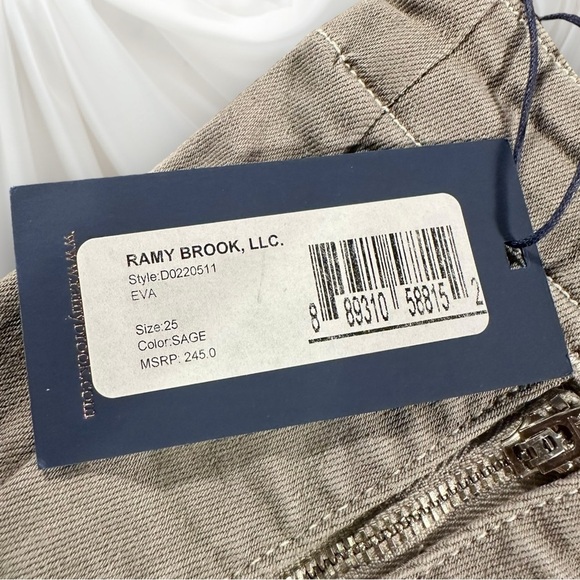NWT Ramy Brook ‘Eva’ Zipper Mid-Rise Skinny Leg Jean / Pant in “Sage” Size 25 - Picture 15 of 16